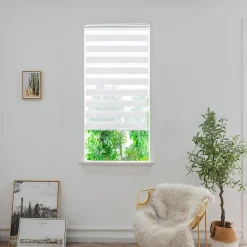 Store enrouleur jour / nuit sans perçage blanc l.90 x H.160cm