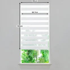 Store enrouleur jour / nuit sans perçage blanc l.90 x H.160cm