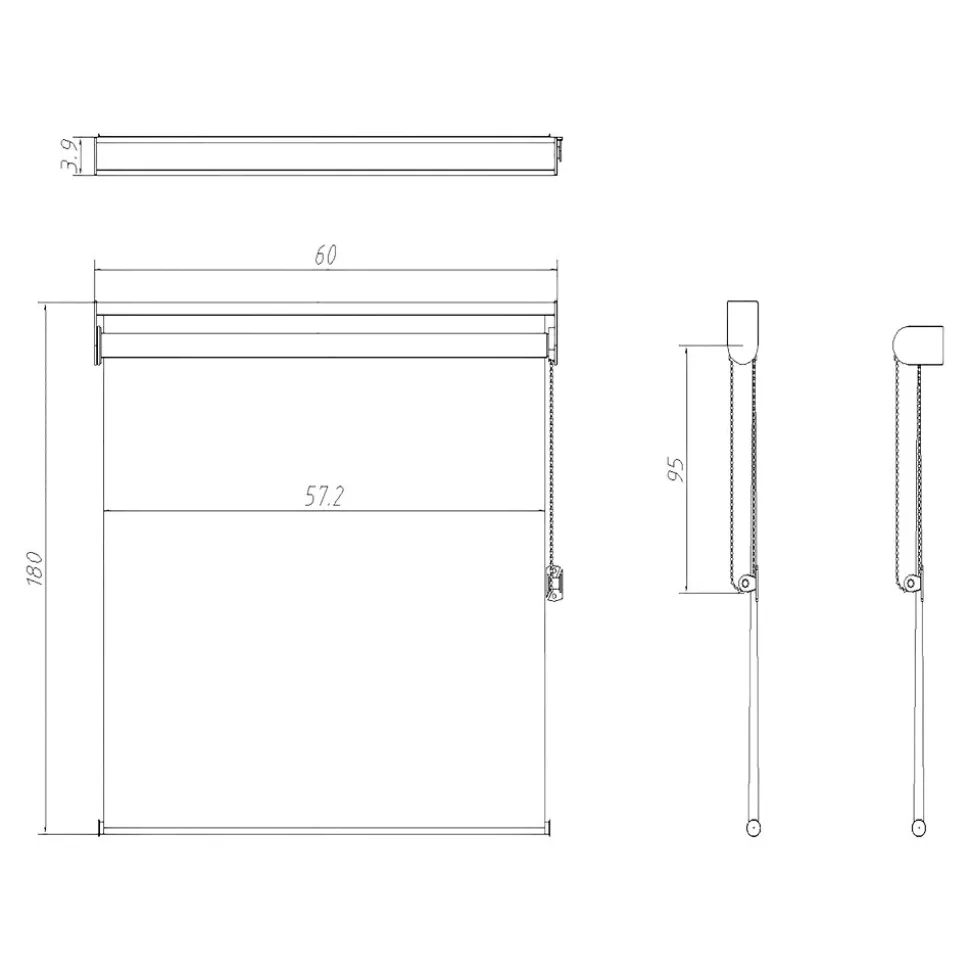 Store enrouleur jour / nuit sans perçage Keston blanc cassé l.60 x H.180cm Goodhome