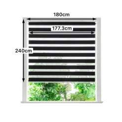 Store enrouleur jour / nuit sans perçage Elin 2 noir l.180 x H.240cm Goodhome