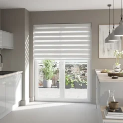 Store enrouleur jour / nuit sans perçage Elin 2 blanc cassé l.180 x H.240cm Goodhome