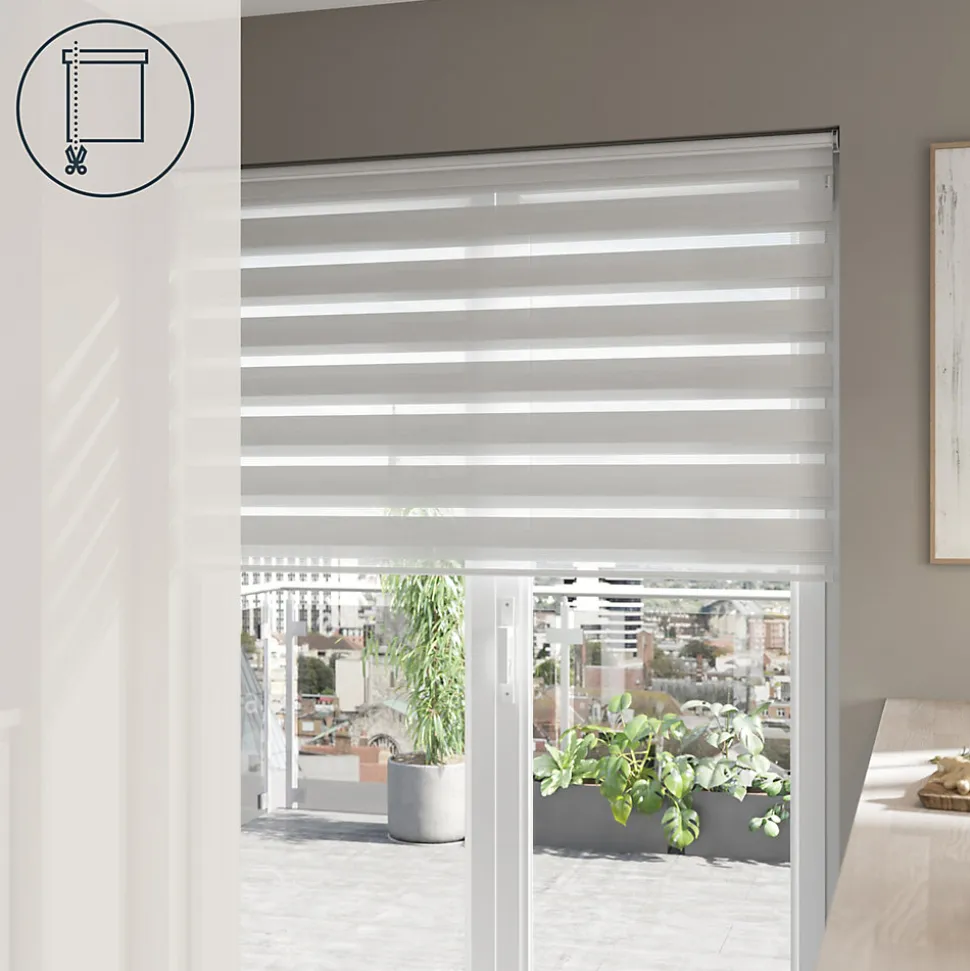Store enrouleur jour / nuit sans perçage Elin 2 blanc cassé l.180 x H.240cm Goodhome