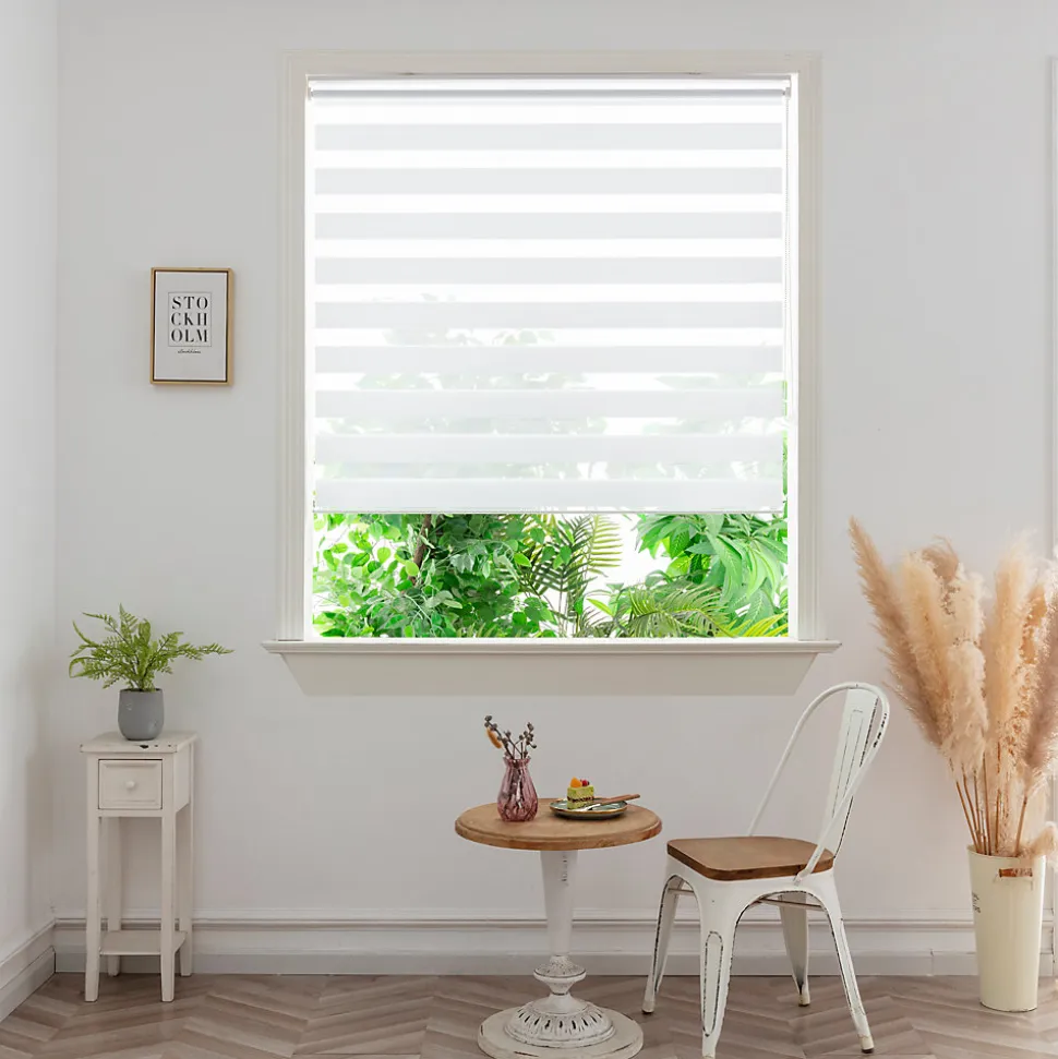 Store enrouleur jour / nuit sans perçage Elin 2 blanc cassé l.180 x H.240cm Goodhome