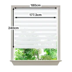 Store enrouleur jour / nuit sans perçage Elin 2 blanc cassé l.180 x H.240cm Goodhome