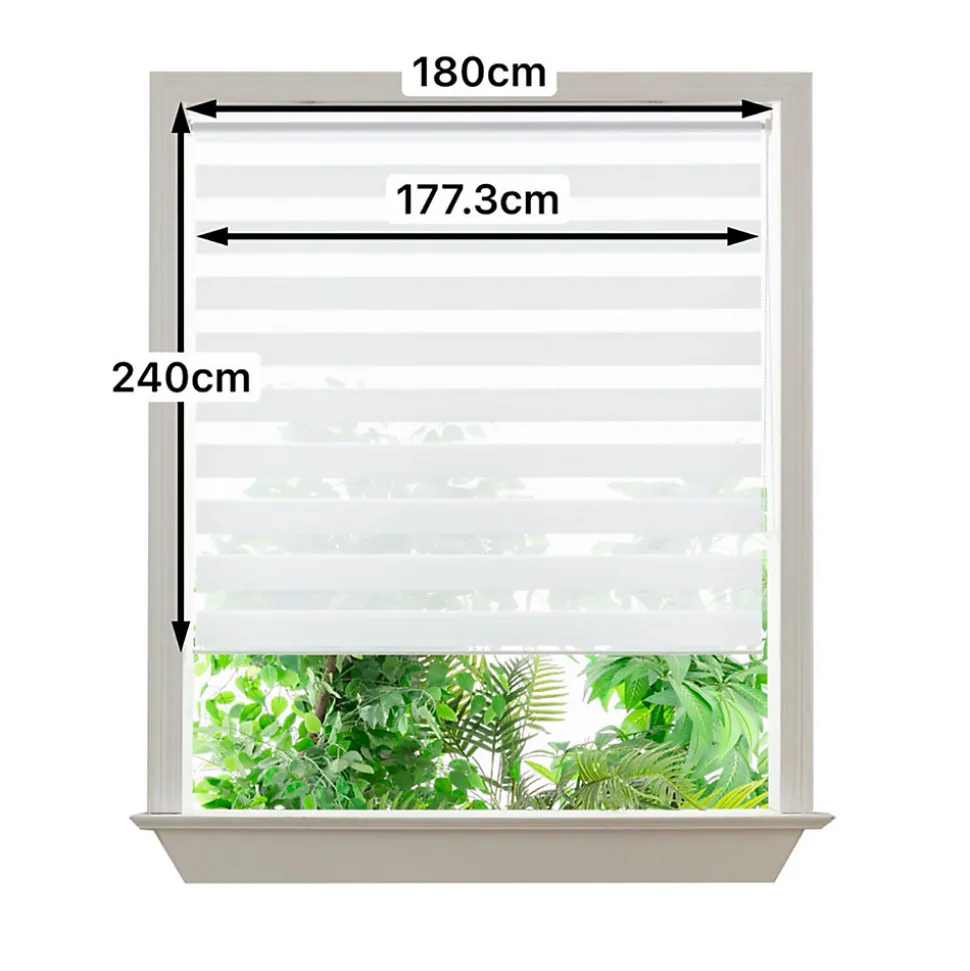Store enrouleur jour / nuit sans perçage Elin 2 blanc cassé l.180 x H.240cm Goodhome