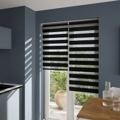 Store enrouleur jour / nuit sans perçage Elin 2 noir l.75 x H.240cm Goodhome