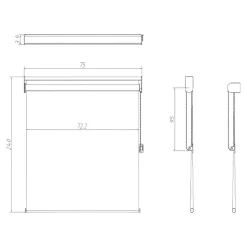 Store enrouleur jour / nuit sans perçage Elin 2 noir l.75 x H.240cm Goodhome