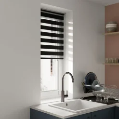 Store enrouleur jour / nuit sans perçage Elin 2 noir l.55 x H.180cm Goodhome