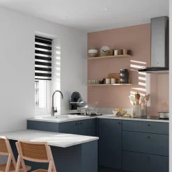 Store enrouleur jour / nuit sans perçage Elin 2 noir l.55 x H.180cm Goodhome