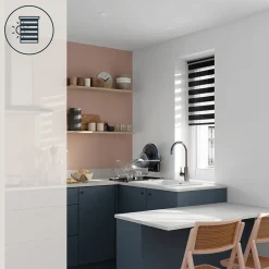Store enrouleur jour / nuit sans perçage Elin 2 noir l.55 x H.180cm Goodhome