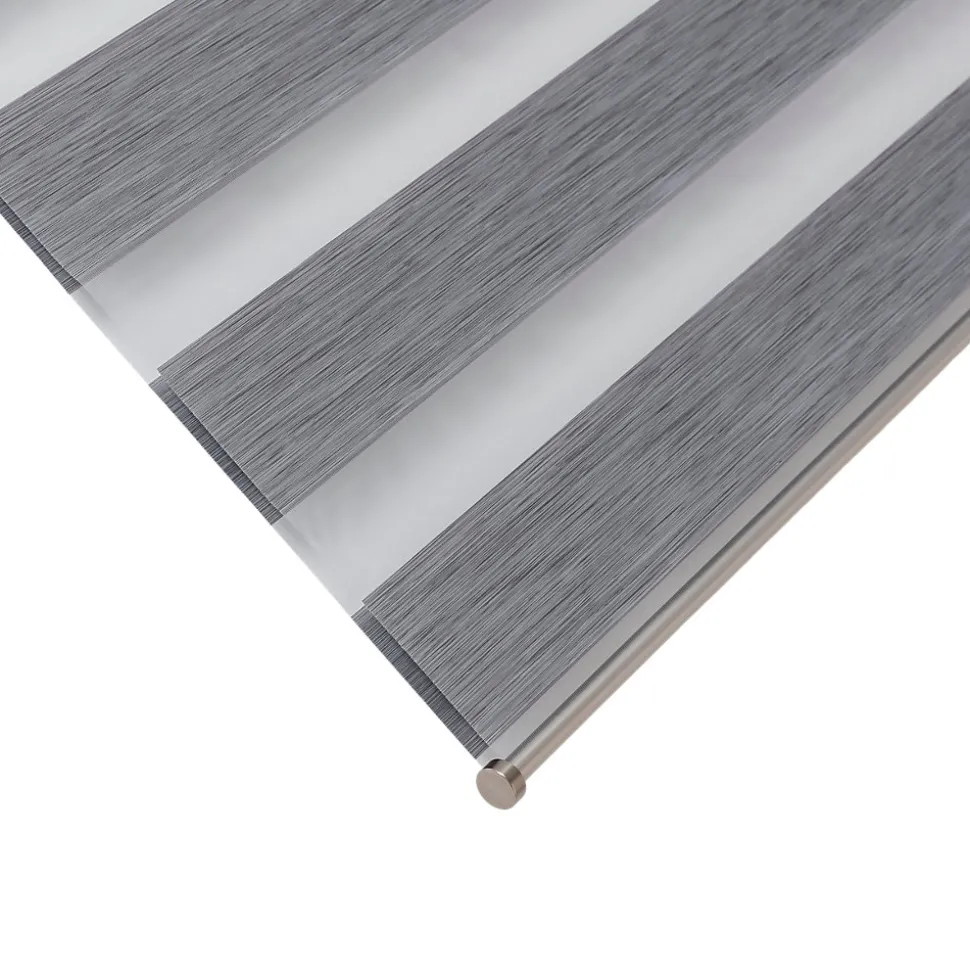 Store enrouleur jour / nuit sans perçage Brize gris chiné l.90 x H.180cm Goodhome