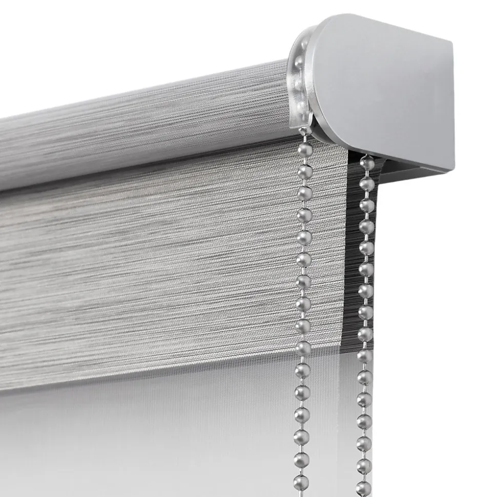 Store enrouleur jour / nuit sans perçage Brize gris chiné l.90 x H.180cm Goodhome