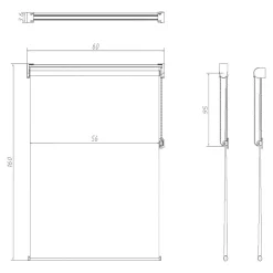 Store enrouleur jour / nuit sans perçage blanc l.60 x H.160cm