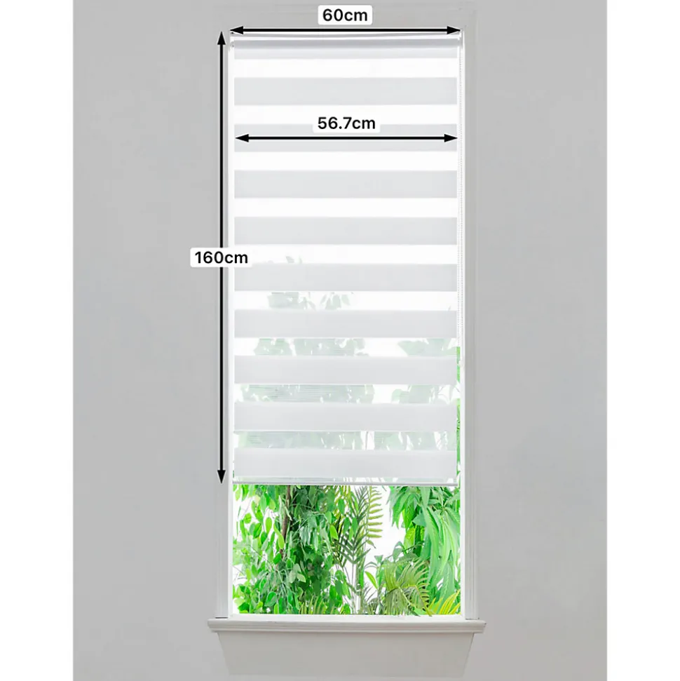 Store enrouleur jour / nuit sans perçage blanc l.60 x H.160cm