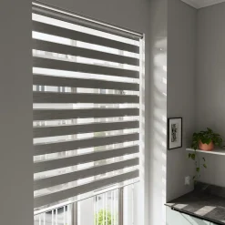 Store enrouleur jour / nuit sans perçage Brize gris chiné l.160 x H.240cm Goodhome