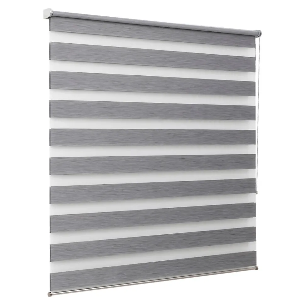 Store enrouleur jour / nuit sans perçage Brize gris chiné l.160 x H.240cm Goodhome