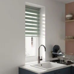 Store enrouleur jour / nuit sans perçage Elin 2 vert céladon l.55 x H.180cm Goodhome