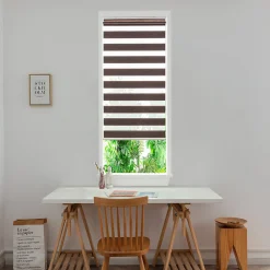 Store enrouleur jour / nuit sans perçage Brize marron l.60 x H.180cm Goodhome