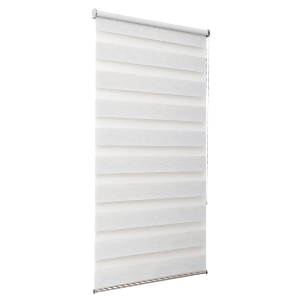 Store enrouleur jour / nuit sans perçage Brize blanc chiné l.90 x H.240cm Goodhome
