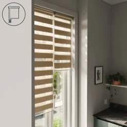 Store enrouleur jour / nuit sans perçage Brize beige l.40 x H.140cm Goodhome