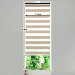 Store enrouleur jour / nuit sans perçage Brize beige l.40 x H.140cm Goodhome