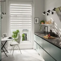 Store enrouleur jour / nuit sans perçage Brize blanc chiné l.120 x H.180cm Goodhome
