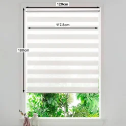 Store enrouleur jour / nuit sans perçage Brize blanc chiné l.120 x H.180cm Goodhome