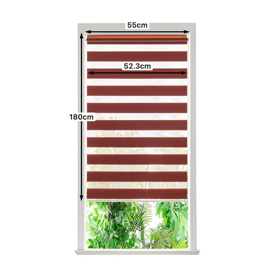 Store enrouleur jour / nuit sans perçage Elin 2 terracotta l.55 x H.180cm Goodhome