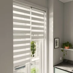 Store enrouleur jour / nuit sans perçage Brize blanc chiné l.60 x H.180cm Goodhome