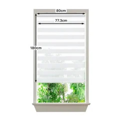 Store enrouleur jour / nuit sans perçage Elin 2 blanc cassé l.80 x H.180cm Goodhome