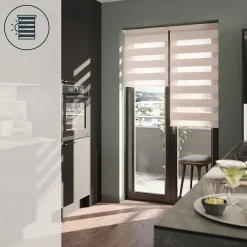 Store enrouleur jour / nuit sans perçage Elin 2 gris perle l.60 x H.240cm Goodhome