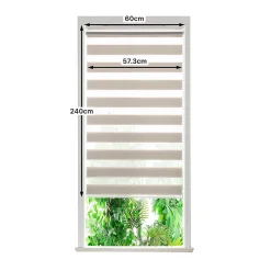 Store enrouleur jour / nuit sans perçage Elin 2 gris perle l.60 x H.240cm Goodhome