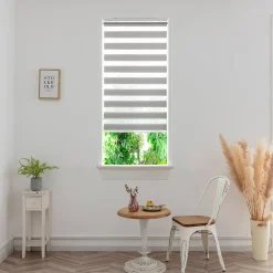 Store enrouleur jour / nuit sans perçage Elin 2 gris béton l.45 x H.140cm Goodhome