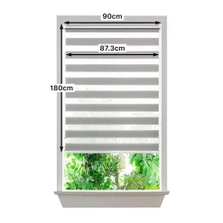 Store enrouleur jour / nuit sans perçage Elin 2 gris béton l.90 x H.180cm Goodhome
