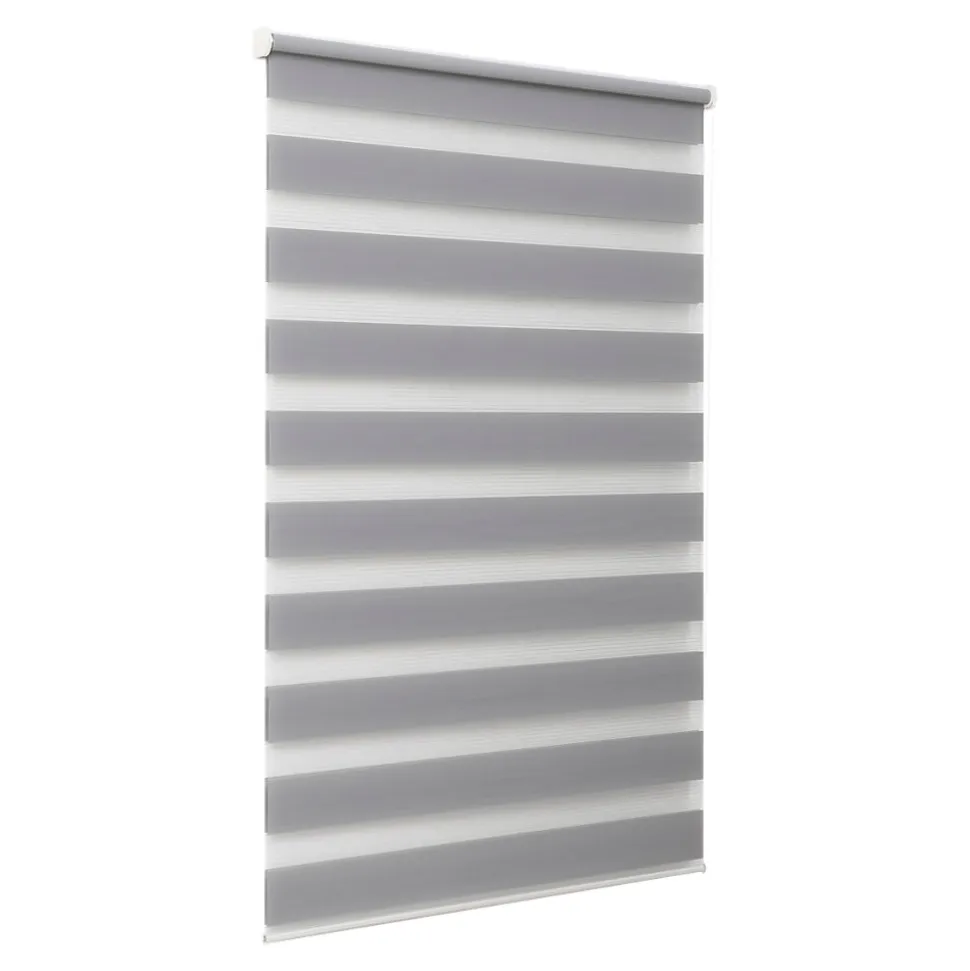 Store enrouleur jour / nuit sans perçage Elin 2 gris béton l.90 x H.180cm Goodhome