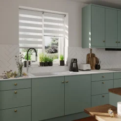 Store enrouleur jour / nuit sans perçage Keston blanc cassé l.55 x H.180cm Goodhome