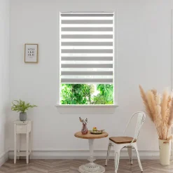 Store enrouleur jour / nuit sans perçage Elin 2 gris béton l.80 x H.180cm Goodhome
