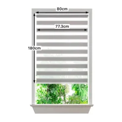 Store enrouleur jour / nuit sans perçage Elin 2 gris béton l.80 x H.180cm Goodhome