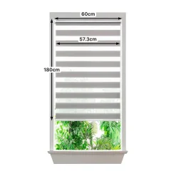 Store enrouleur jour / nuit sans perçage Elin 2 gris béton l.60 x H.180cm Goodhome