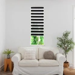 Store enrouleur jour / nuit sans perçage Elin 2 noir l.45 x H.140cm Goodhome