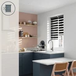 Store enrouleur jour / nuit sans perçage Elin 2 noir l.40 x H.140cm Goodhome