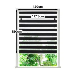 Store enrouleur jour / nuit sans perçage Elin 2 noir l.120 x H.180cm Goodhome