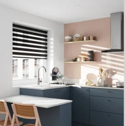 Store enrouleur jour / nuit sans perçage Elin 2 noir l.120 x H.180cm Goodhome