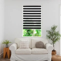 Store enrouleur jour / nuit sans perçage Elin 2 noir l.80 x H.180cm Goodhome