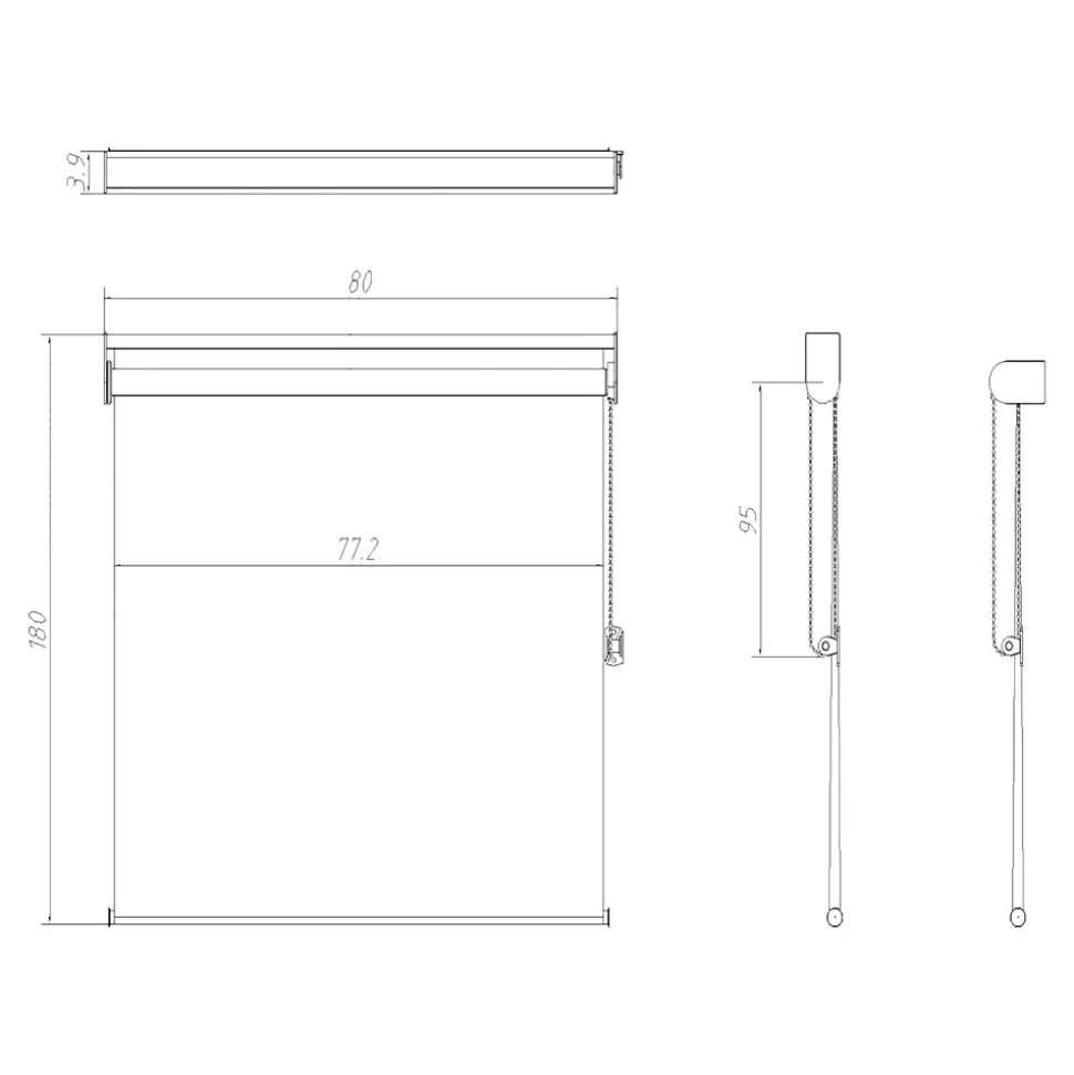Store enrouleur jour / nuit sans perçage Elin 2 noir l.80 x H.180cm Goodhome