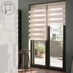 Store enrouleur jour / nuit sans perçage Elin 2 gris perle l.75 x H.240cm Goodhome