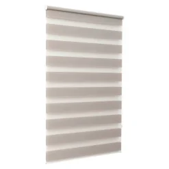 Store enrouleur jour / nuit sans perçage Elin 2 gris perle l.75 x H.240cm Goodhome