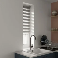 Store enrouleur jour / nuit sans perçage Elin 2 gris béton l.40 x H.140cm Goodhome