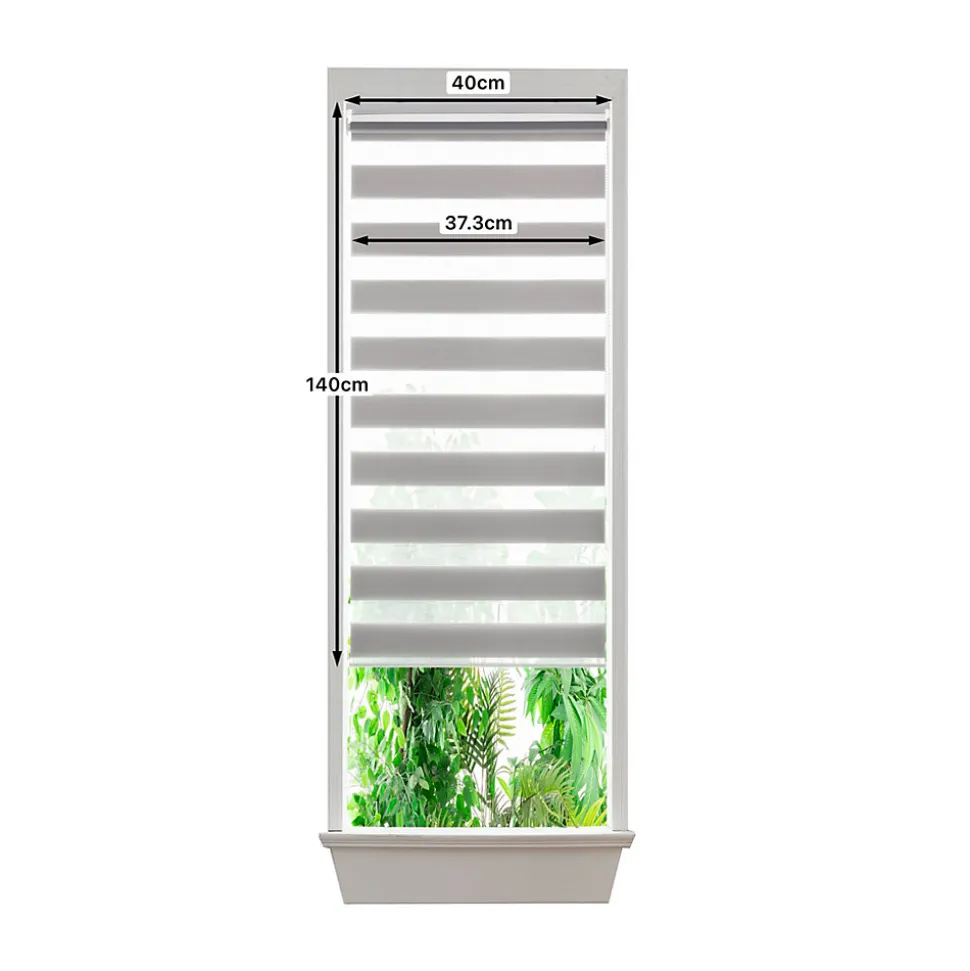 Store enrouleur jour / nuit sans perçage Elin 2 gris béton l.40 x H.140cm Goodhome