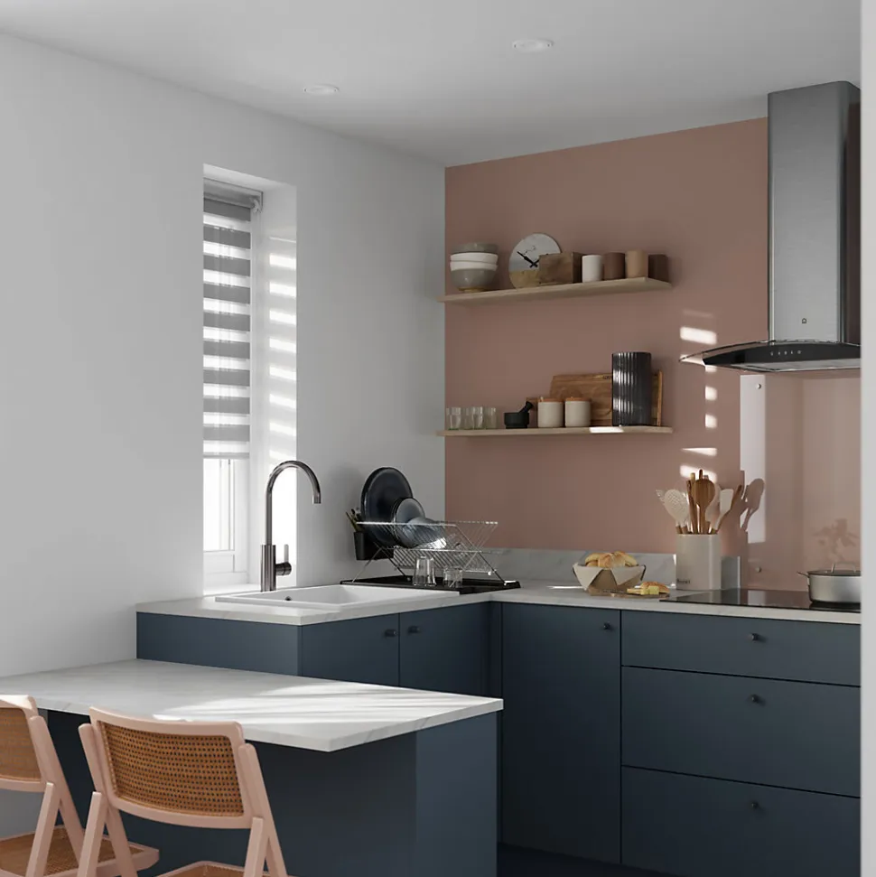 Store enrouleur jour / nuit sans perçage Elin 2 gris béton l.40 x H.140cm Goodhome